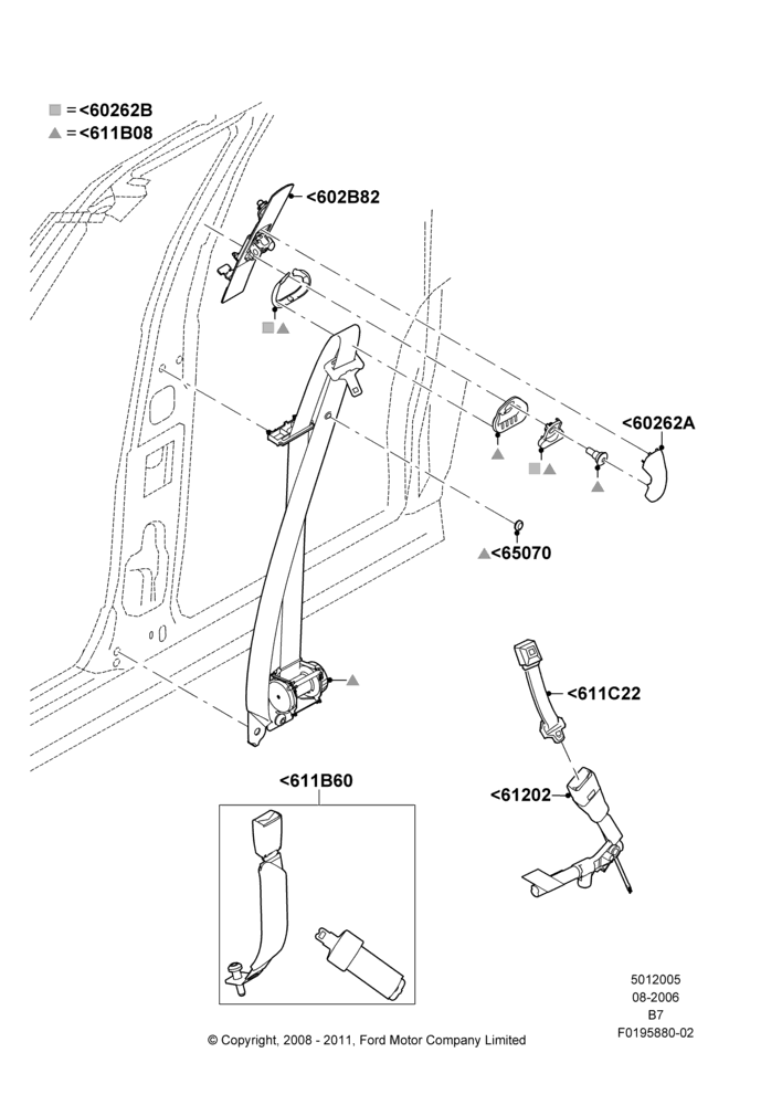 05B - Front Seat Belts; 02/AUG/2006-30/JUN/2017