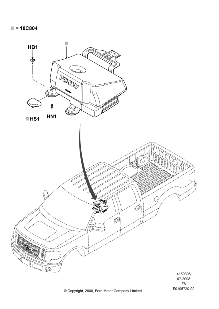 05Q - Speakers, Crew Cab, With Radio Subwoofer; 18/AUG/2008-20/AUG/2012