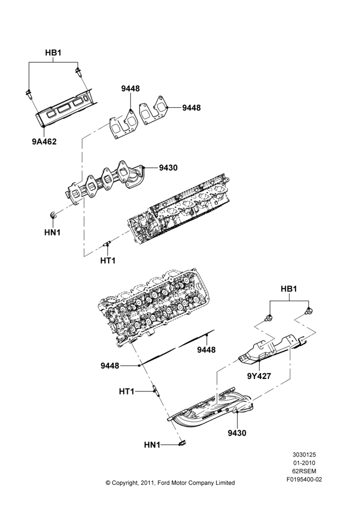 Exhaust Manifold, 6.2L 16V OHC NA V8 Gas