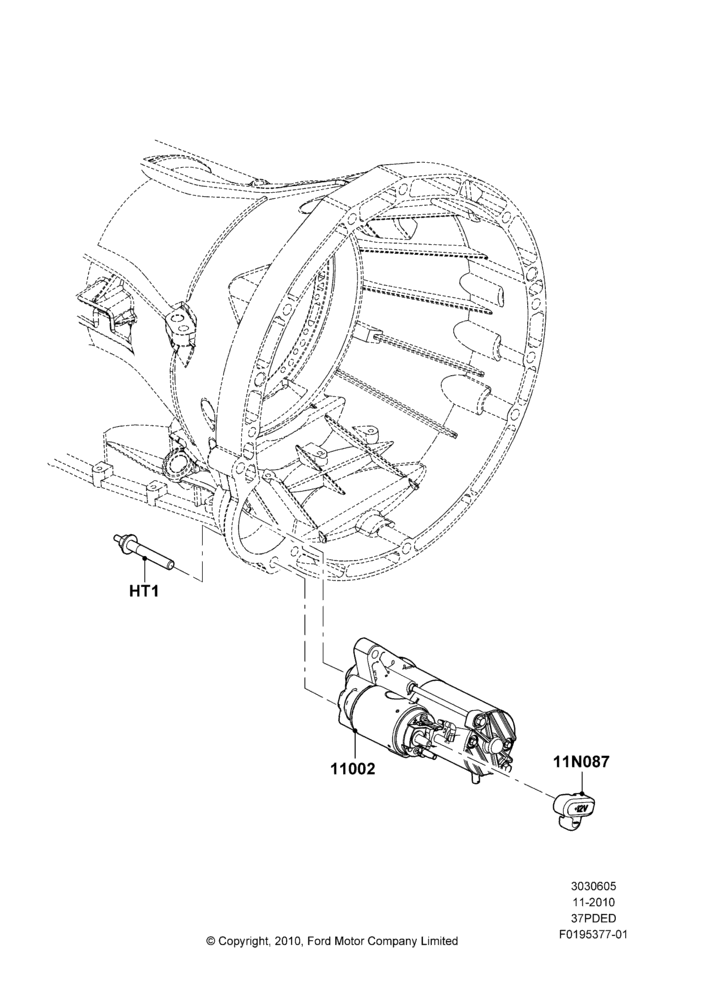 05B - Starter Motor, 3.7L 4V PFI V6 NA Gas; 03/NOV/2010-23/DEC/2014
