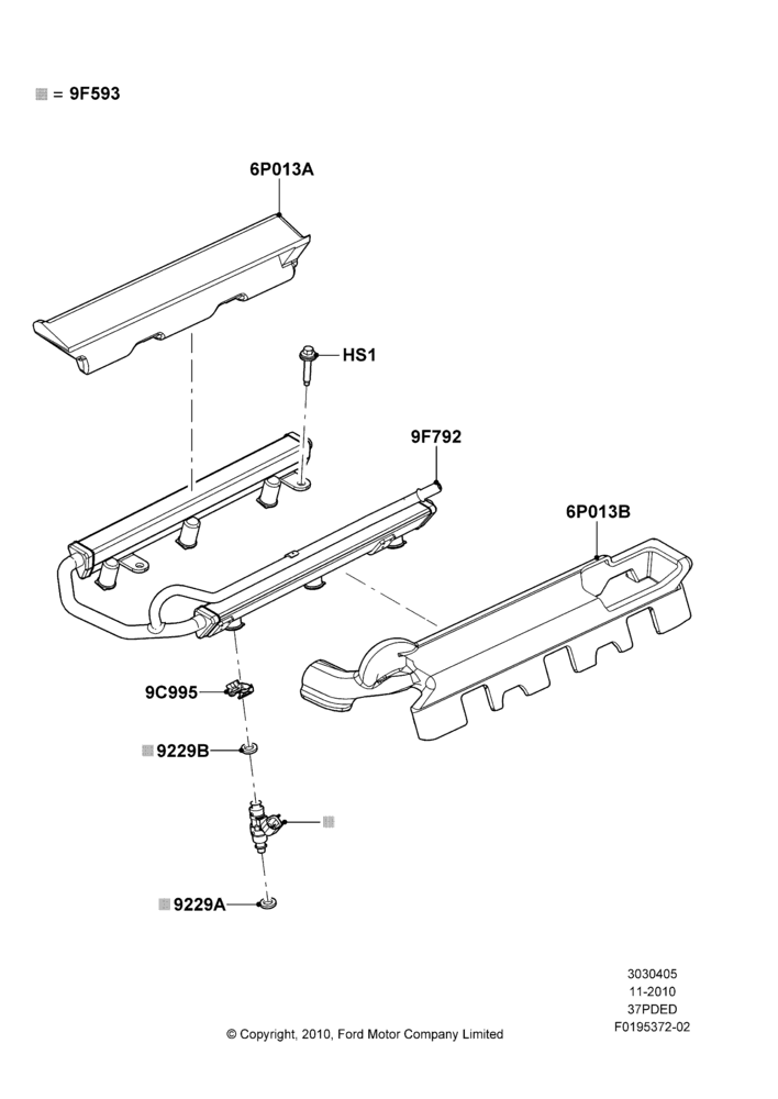 05B - Fuel Injectors and Pipes, 3.7L 4V PFI V6 NA Gas; 03/NOV/2010-23/DEC/2014