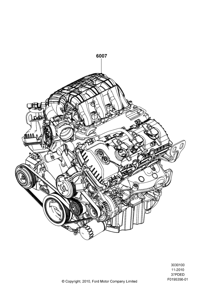 00B - Engine Assy Fully Dressed, 3.7L 4V PFI V6 NA Gas; 03/NOV/2010-23/DEC/2014