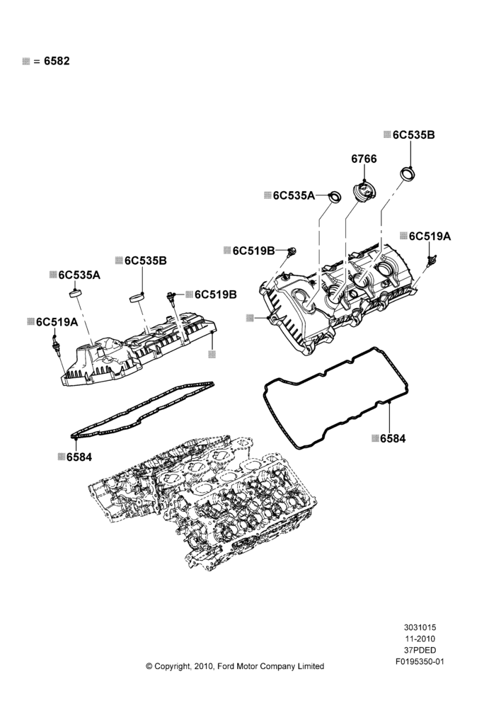 15B - Cylinder Head Cover, 3.7L 4V PFI V6 NA Gas; 03/NOV/2010-23/DEC/2014