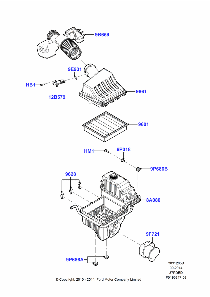 05B - Air Cleaner, 3.7L 4V PFI V6 NA Gas; 03/NOV/2010-23/DEC/2014