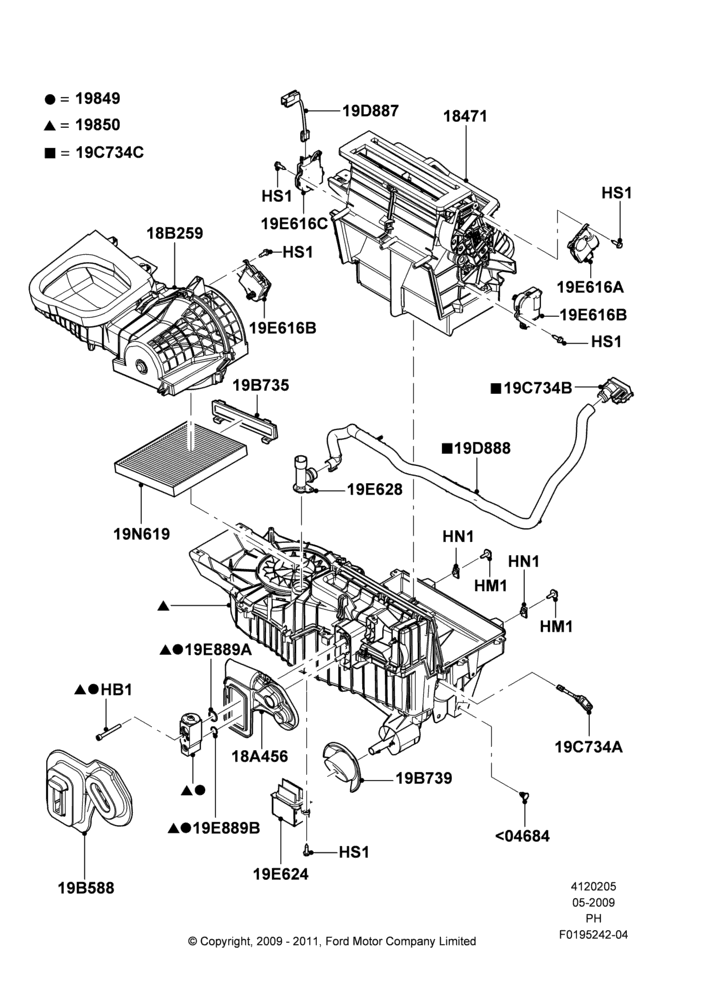 05B - Heater/Air Cond.External Components, Electronic Dual Zone ATC A/C; 15/JUN/2009-06/FEB/2012