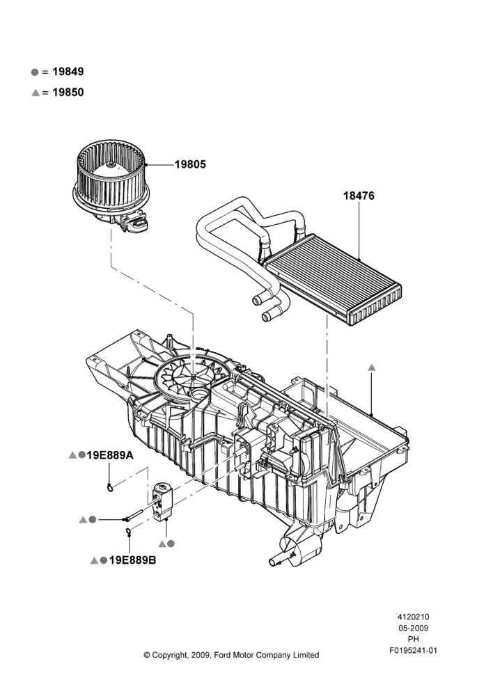 10B - Heater/Air Cond.Internal Components, Electronic Dual Zone ATC A/C; 15/JUN/2009-18/JUL/2011