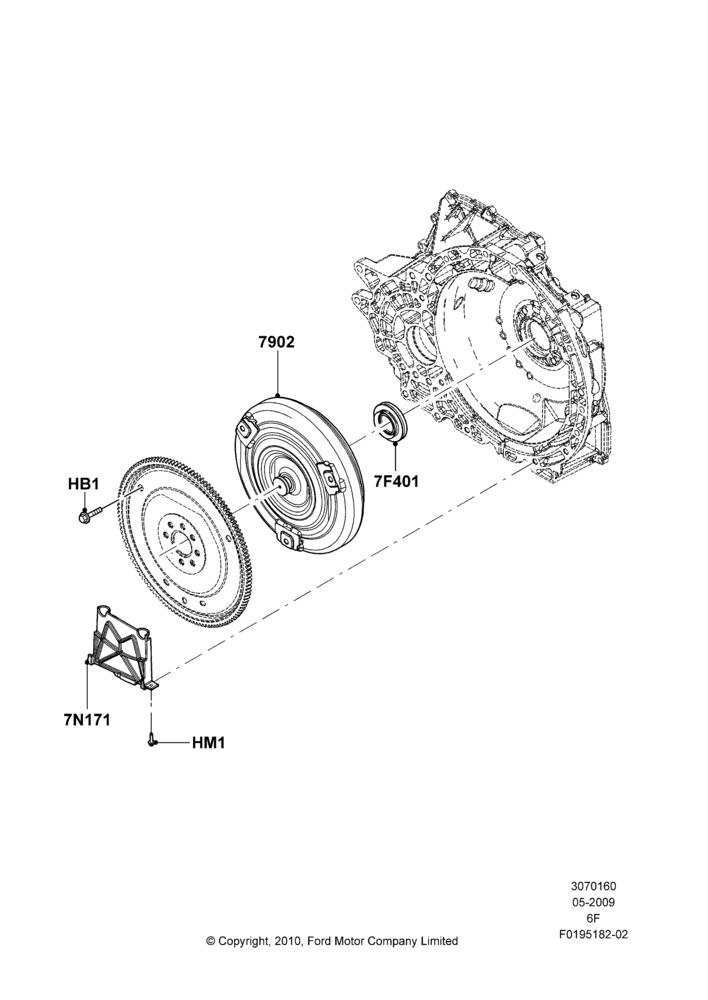 60C - Converter, 6 Speed Auto Transmission 6F50, 6 Speed Auto Transmission 6F55; 15/JUN/2009-01/MAR/2019
