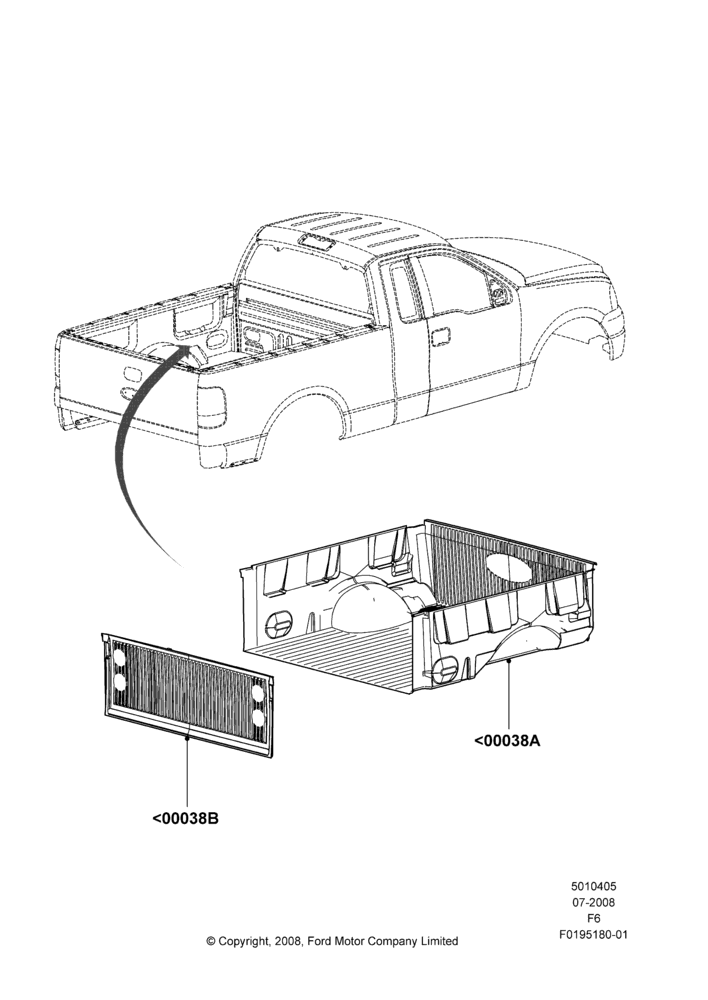 05XH - Pick Up Box/Tailgate and Tonneau, Ford 150 Series, Accessory, Bed Liner/Tailgate Protector; 18/AUG/2008-23/DEC/2014