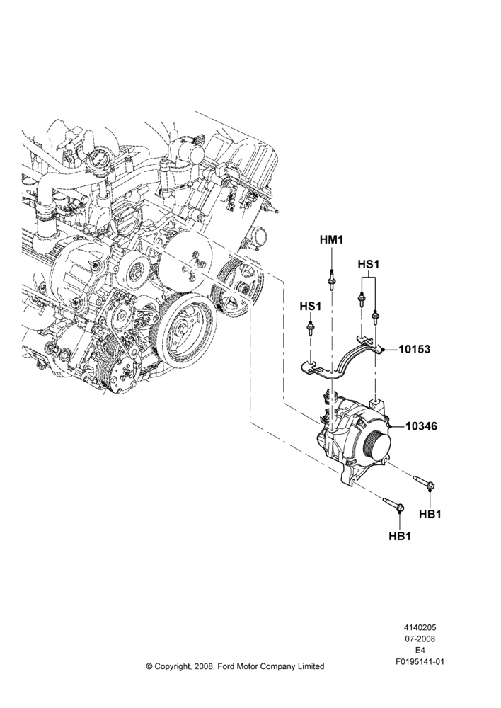 05G - Alternator and Mountings, 6.8L SOHC EFI NA V10 Gas; 18/AUG/2008-27/AUG/2012