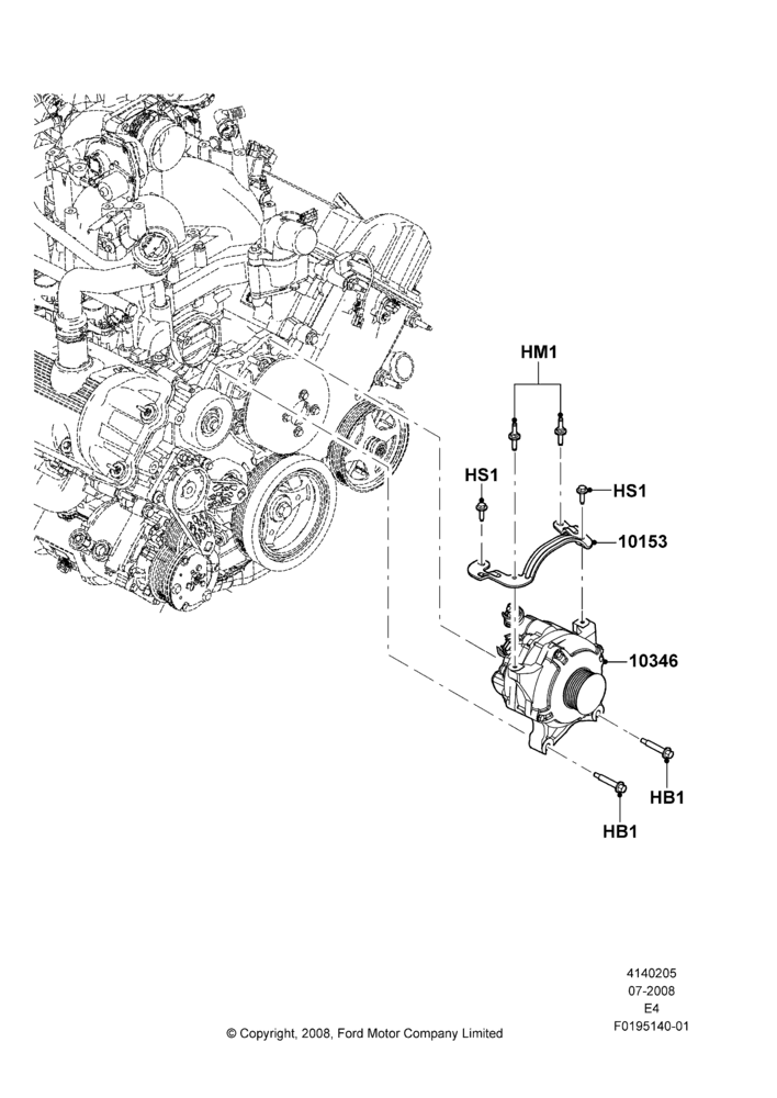 05F - Alternator and Mountings, 5.4L Modular SOHC V8; 18/AUG/2008-27/AUG/2012