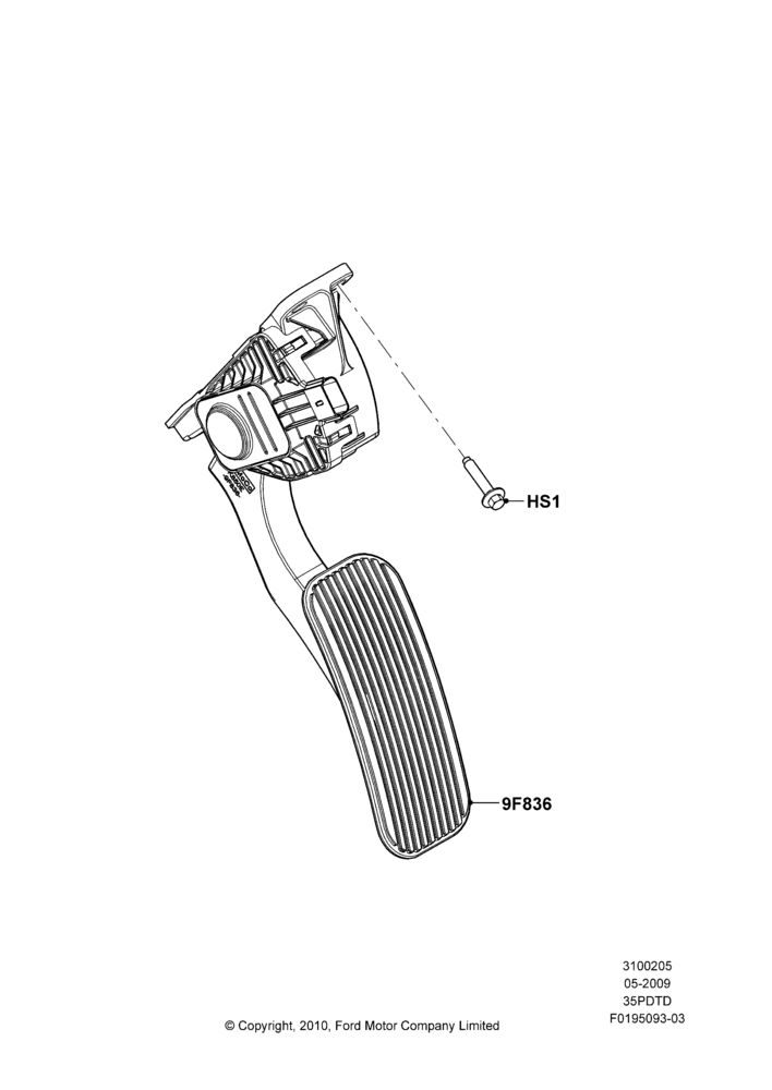 05B - Accelerator/Injection Pump Controls, 3.5L DOHC T/C V6 Gas; 15/JUN/2009-01/MAR/2019