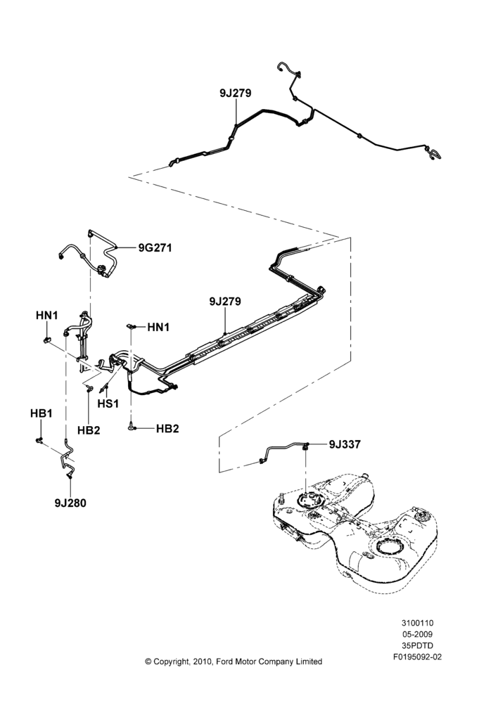 10B - Fuel Lines, 3.5L DOHC T/C V6 Gas; 15/JUN/2009-06/FEB/2012