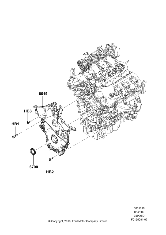 10B - Timing Gear Covers, 3.5L DOHC T/C V6 Gas; 15/JUN/2009-01/MAR/2019