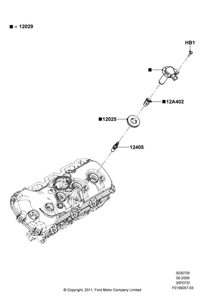 05B - Ignition Coil and Wires/Spark Plugs, 3.5L DOHC T/C V6 Gas; 15/JUN/2009-01/MAR/2019