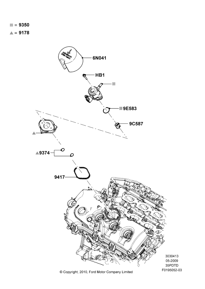 13B - Fuel Injection Pump-Engine Mounted, 3.5L DOHC T/C V6 Gas; 15/JUN/2009-01/MAR/2019
