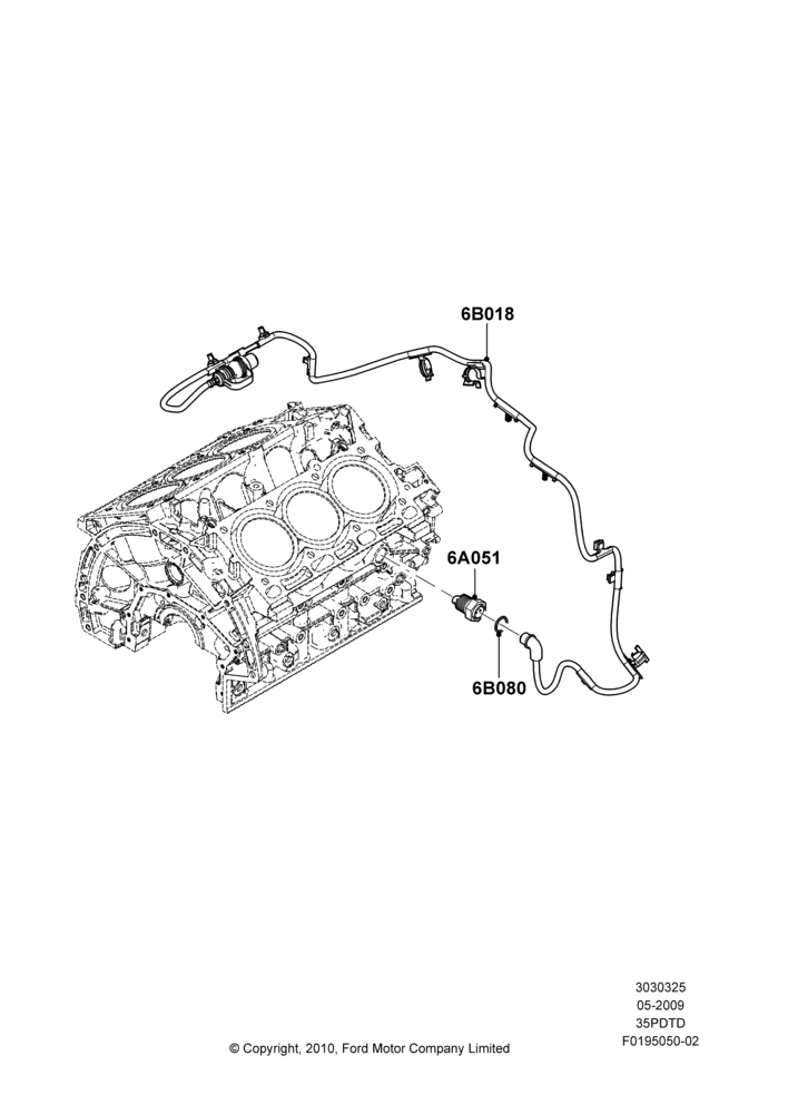 25B - Engine Heater, 3.5L DOHC T/C V6 Gas; 15/JUN/2009-01/MAR/2019