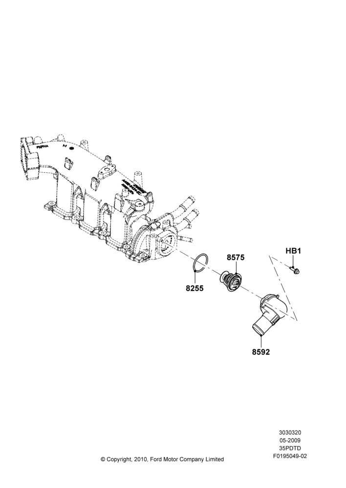 20B - Thermostat/Housing & Related Parts, 3.5L DOHC T/C V6 Gas; 15/JUN/2009-01/MAR/2019
