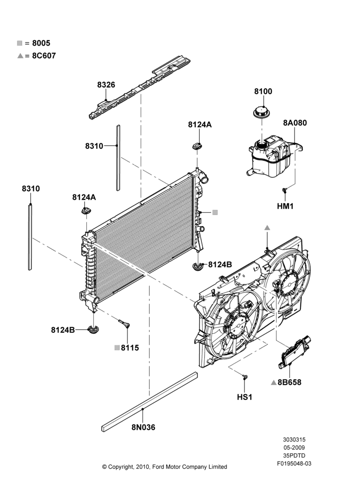15B - Radiator/Coolant Overflow Container, 3.5L DOHC T/C V6 Gas; 15/JUN/2009-06/FEB/2012