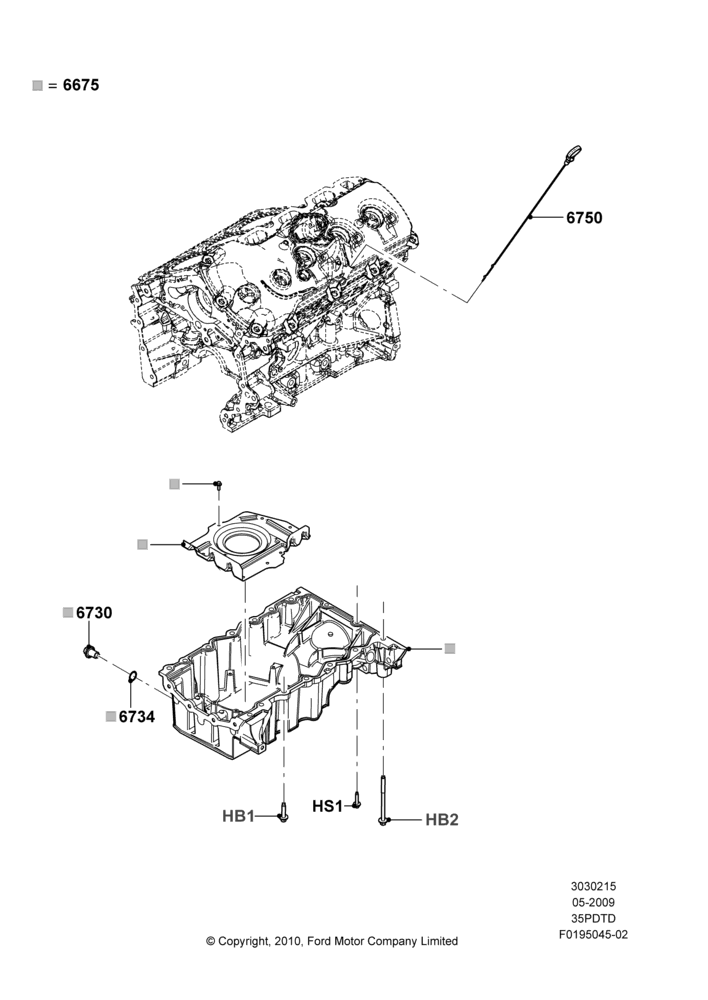 15B - Oil Pan/Oil Level Indicator, 3.5L DOHC T/C V6 Gas; 15/JUN/2009-01/MAR/2019