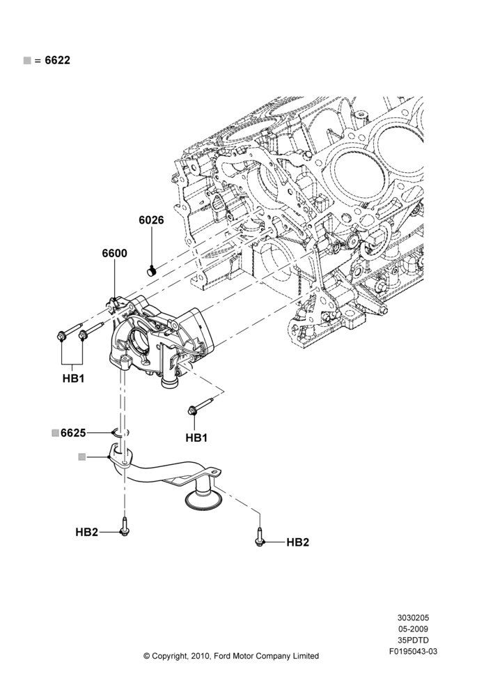 05B - Oil Pump, 3.5L DOHC T/C V6 Gas; 15/JUN/2009-01/MAR/2019