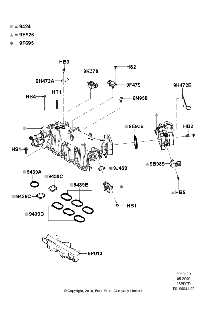 20B - Intake Manifold, 3.5L DOHC T/C V6 Gas; 15/JUN/2009-01/MAR/2019
