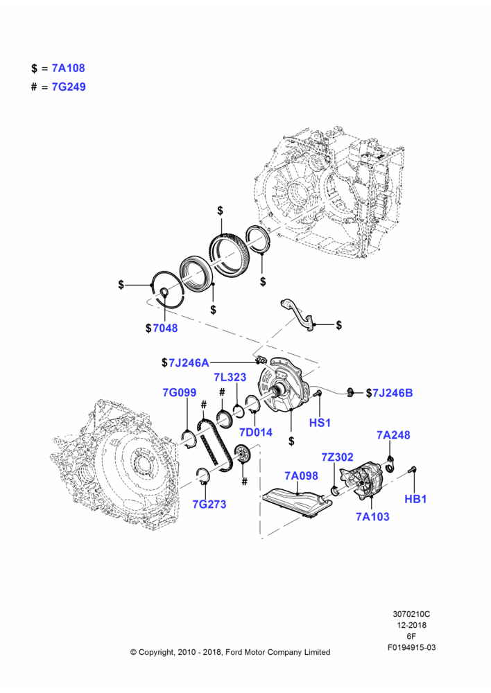 10C - Transmission Pump Assy, 6 Speed Auto Transmission 6F50, 6 Speed Auto Transmission 6F55; 15/JUN/2009-01/MAR/2019