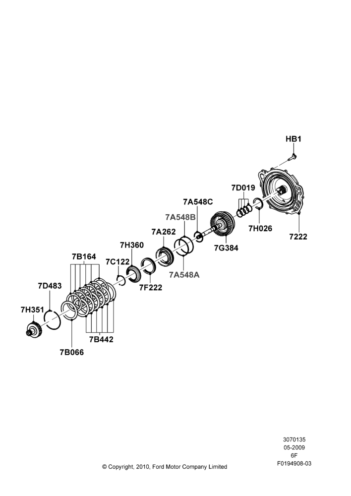 35C - Overdrive Clutch and Components, 6 Speed Auto Transmission 6F50, 6 Speed Auto Transmission 6F55; 15/JUN/2009-01/MAR/2019