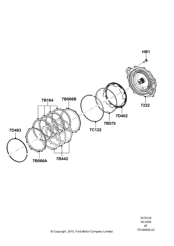 25C - Drive Plates - Low Clutch, 6 Speed Auto Transmission 6F50, 6 Speed Auto Transmission 6F55; 15/JUN/2009-01/MAR/2019