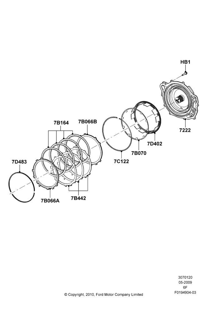 20C - Reverse Clutch and Components, 6 Speed Auto Transmission 6F50, 6 Speed Auto Transmission 6F55; 15/JUN/2009-06/FEB/2012