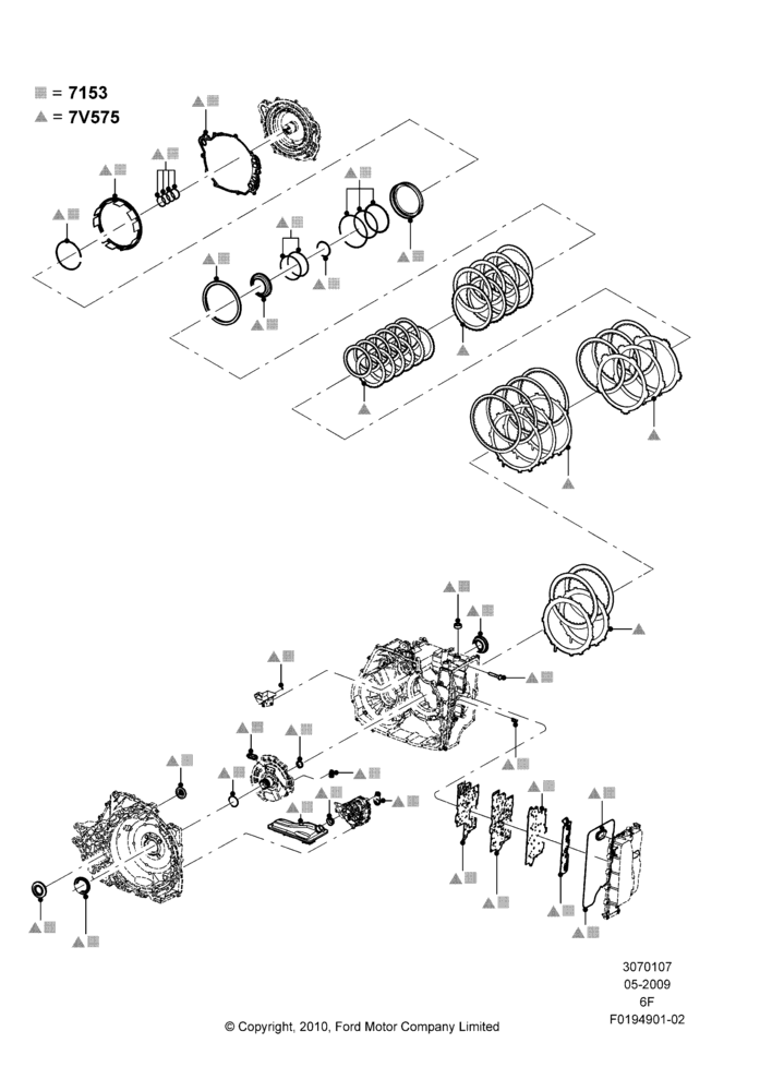 07C - Automatic Transmission Gasket Kits, 6 Speed Auto Transmission 6F50, 6 Speed Auto Transmission 6F55; 15/JUN/2009-01/MAR/2019