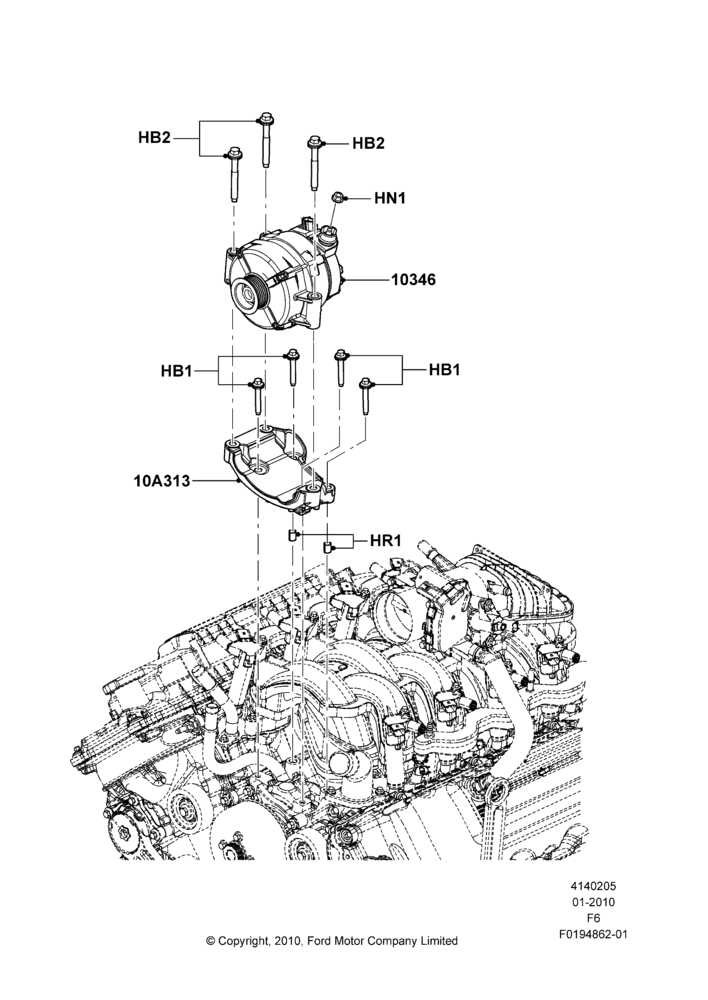 05G - Alternator and Mountings, 6.2L 16V OHC NA V8 Gas; 01/FEB/2010-23/DEC/2014