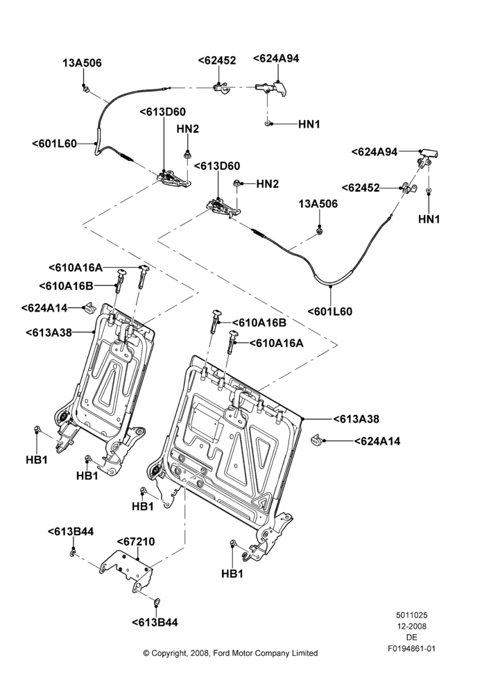 25D - Rear Seat Back, 3.5L 4V DOHC VCT SMPI V6 Gas, Lincoln Division Derivative; 04/FEB/2009-26/JUL/2010
