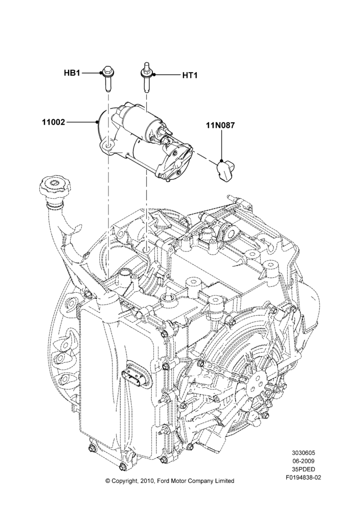 05B - Starter Motor, 3.5L 4V DOHC VCT SMPI V6 Gas; 15/JUN/2009-06/FEB/2012