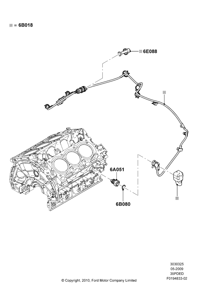 25B - Engine Heater, 3.5L 4V DOHC VCT SMPI V6 Gas; 15/JUN/2009-06/FEB/2012