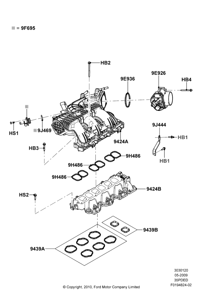 20B - Intake Manifold, 3.5L 4V DOHC VCT SMPI V6 Gas; 15/JUN/2009-06/FEB/2012