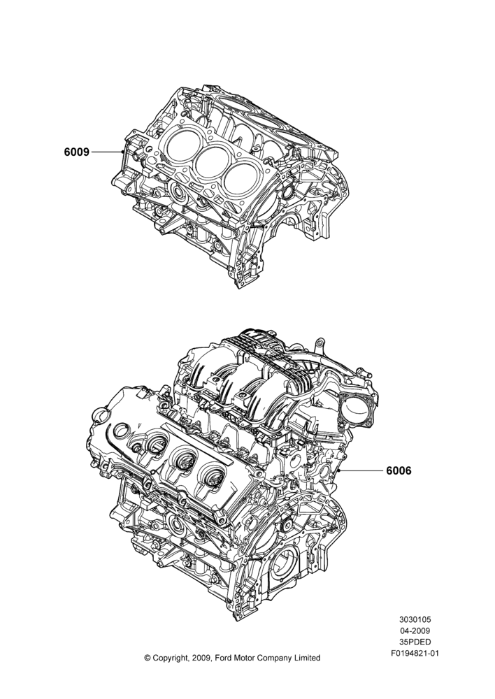 05B - Service Engine and Short Block, 3.5L 4V DOHC VCT SMPI V6 Gas; 15/JUN/2009-06/FEB/2012