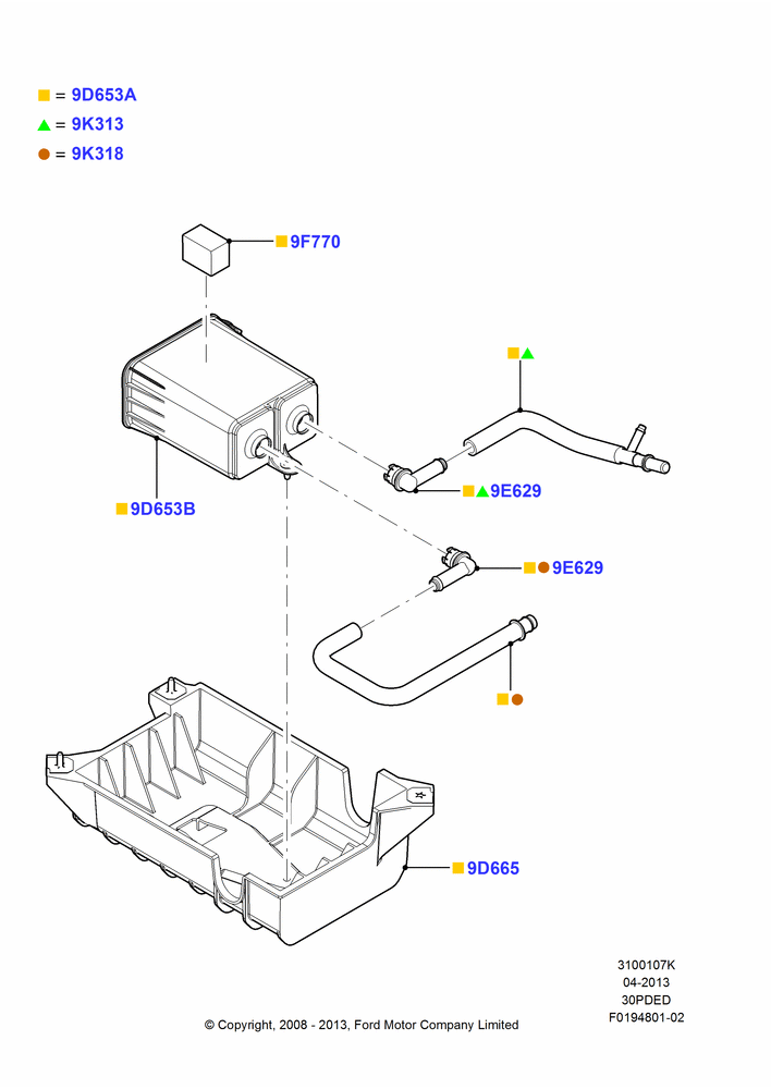 07K - Fuel Vapour System, 3.0 V6 24V DOHC EFI Modular, Less Onboard Vapour Recovery System; 22/DEC/2003-01/MAY/2006