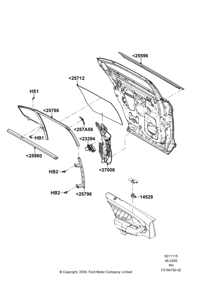 15 - Rear Door Glass and Window Controls; 15/JUN/2009-01/MAR/2019
