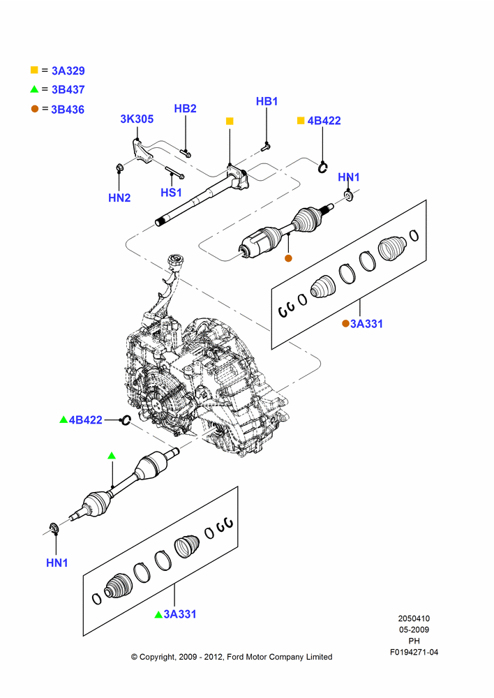 10A - Drive Shaft - Front Axle Drive, 3.5L DOHC T/C V6 Gas; 15/JUN/2009-06/FEB/2012