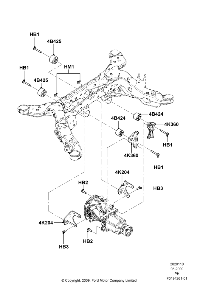10 - Rear Differential Mounting, LHD 4WD (FTD), LHD 4WD (Part Time Drive); 15/JUN/2009-01/MAR/2019