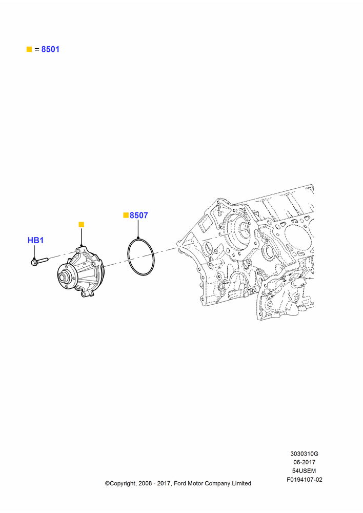 10G - Water Pump, 5.4L 3V V8; 15/SEP/2008-11/AUG/2014