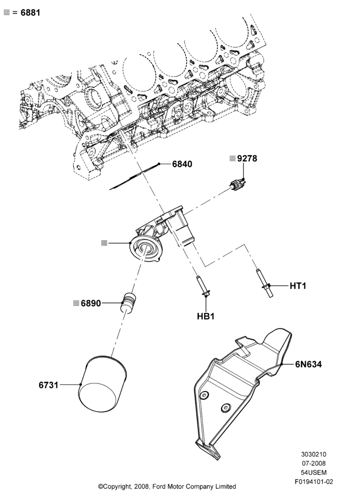 10G - Oil Cooler and Filter, 5.4L 3V V8; 15/SEP/2008-11/AUG/2014