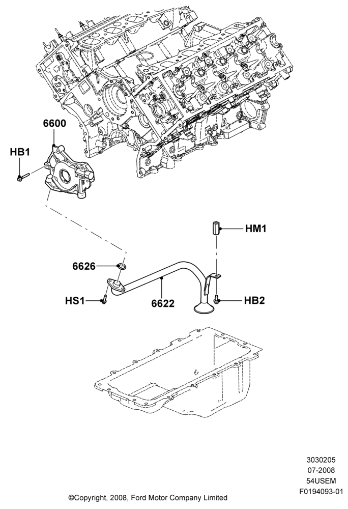 05G - Oil Pump, 5.4L 3V V8; 15/SEP/2008-11/AUG/2014