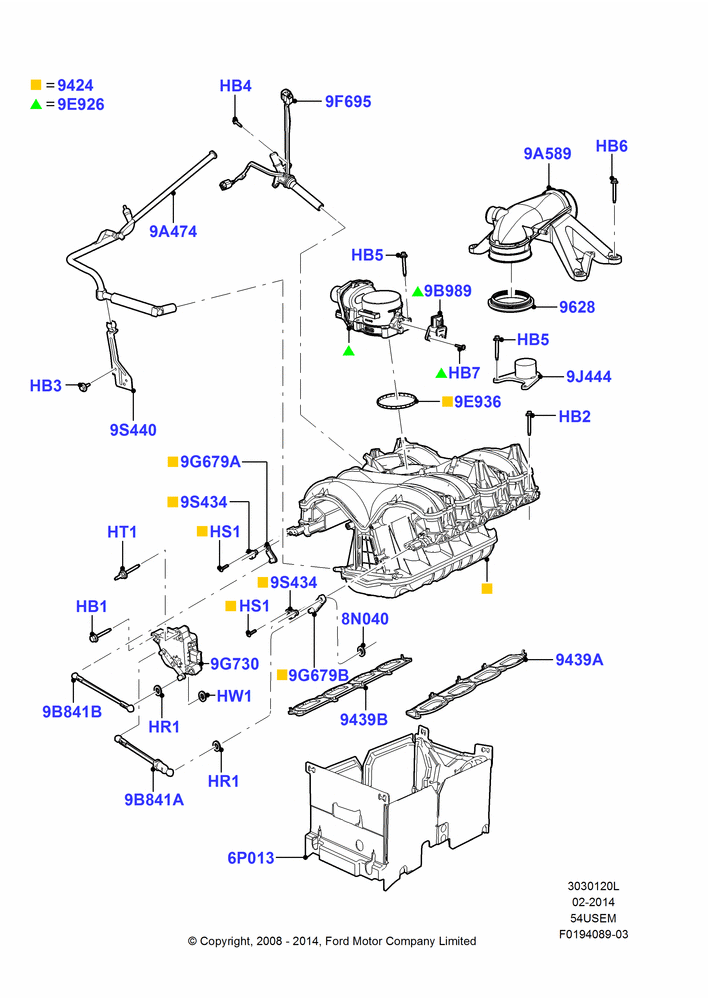 20L - Intake Manifold, 5.4L 3V V8; 15/SEP/2008-11/AUG/2014