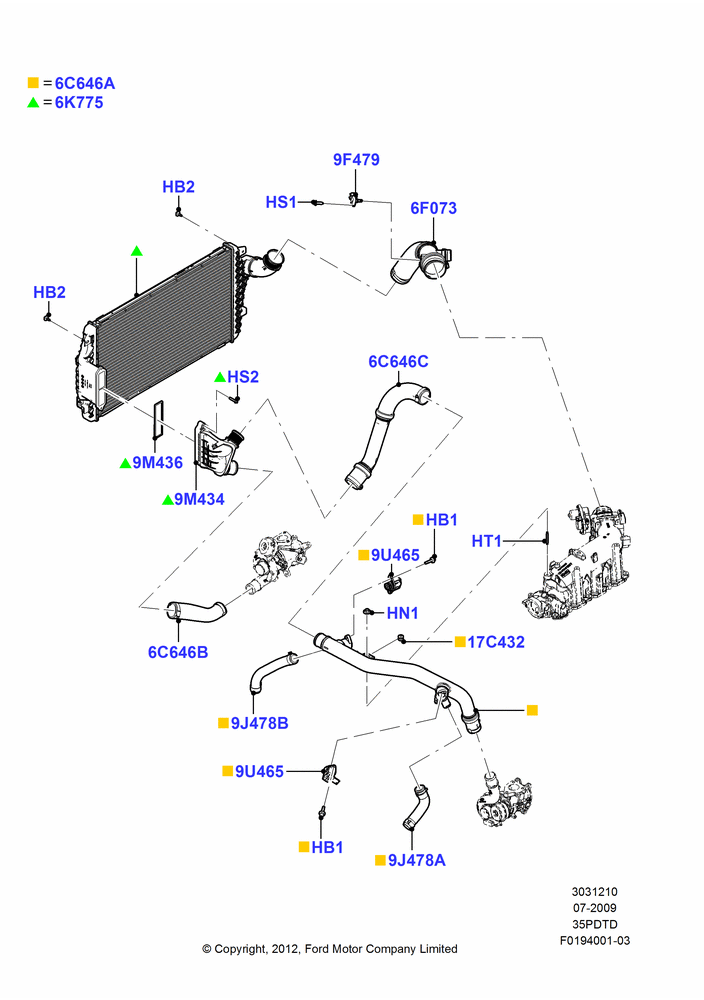 10A - Intercooler/Air Ducts and Hoses, 3.5L DOHC T/C V6 Gas; 06/JUL/2009