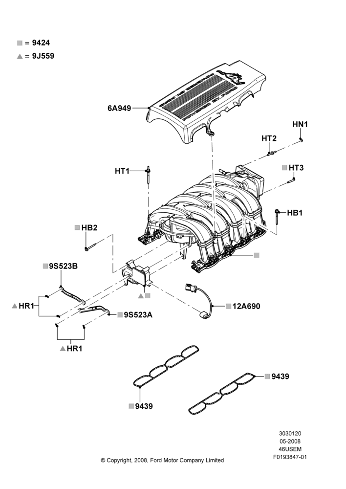 20C - Intake Manifold, 4.6L 3v V8 SOHC EFI; 27/MAY/2008-22/MAR/2010
