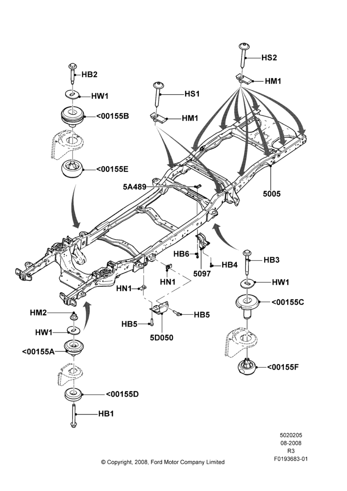 05F - Chassis Frame, 126"/3200MM Wheelbase; 18/AUG/2008-14/SEP/2009