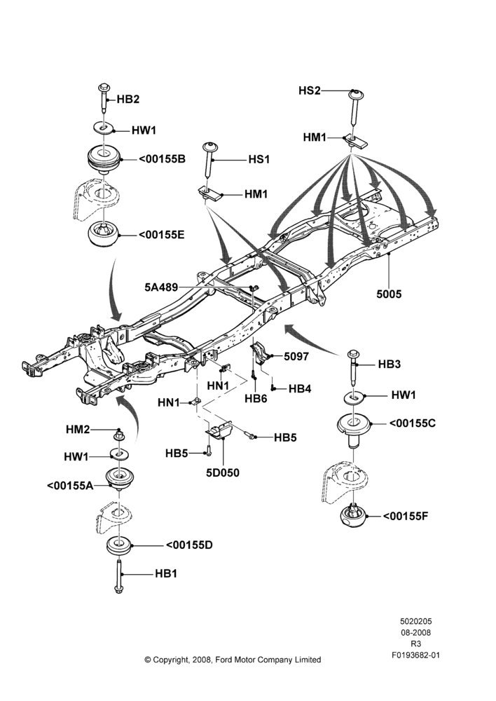 05E - Chassis Frame, 118"/2997MM Wheelbase; 18/AUG/2008-14/SEP/2009