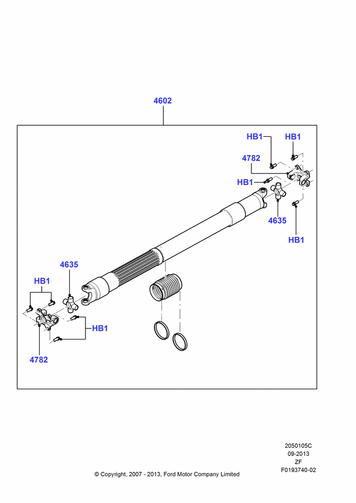Drive Shaft - Rear Axle Drive, 4.0L V6 12V SOHC EFI