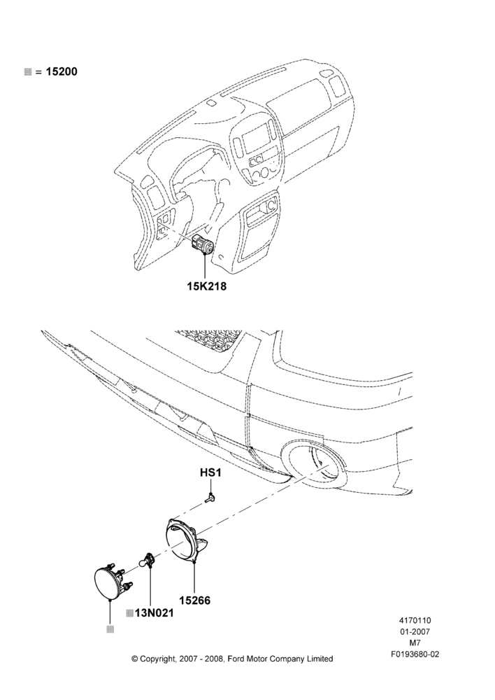 Front Fog Lamps, Ford Series, With Front Fog Lamps